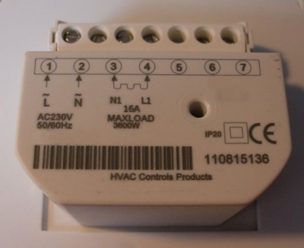 elektronisches Thermostat Fußbodenheizung Unterputz weiß mit Ein/Aus-Schalter #830