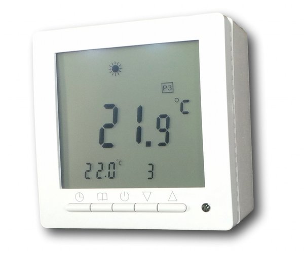 Digital Thermostat Raumthermostat mit Wochenprogramm weiß Aufputz #847ap