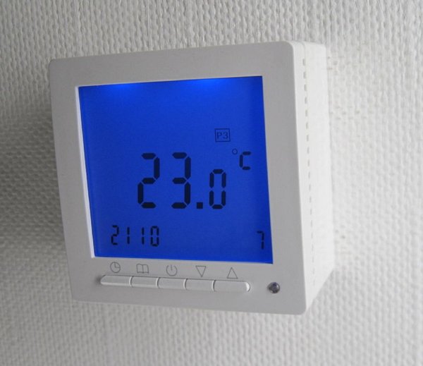 Digital Thermostat Raumthermostat mit Wochenprogramm blau Aufputz #894ap