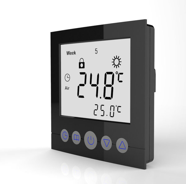 Digital Thermostat Raumthermostat Fußbodenheizung Wandheizung LED schwarz #a22